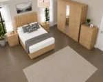 Stylish Bedroom Furniture Collection – Double Bed, Five Door Full Length Mirror Wardrobe & Four Bottom Drawers - Image 4