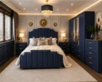 Designer Bedroom Set with 4 Door Wardrobe With Four Drawer - Chest of Five Drawers With Two Bed Side Table