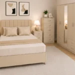 Stylish Complete Bedroom Furniture Set – 5 Door Wardrobe with Four Bottom Drawers