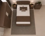 The Ultimate Bedroom Set With Five Door Wardrobe With One Long Mirror - Chest of Five Drawers With Two Bed Side Table - Image 5