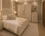 Elegant master Bed Furniture Set - Six Door Wardrobe With Four Drawer - Chest of Five Drawers With Two Bed Side Table - Image 6