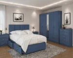 Complete Bedroom Furniture Package – Double Bed, 5 Door Full Mirror Wardrobe with Four Bottom Drawers, Five Drawer Chest & Two Bed Side Tables - Image 2