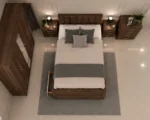 Modern Complete Bedroom Set – Double Bed with 5 Door Wardrobe, Full Length Mirror, Four Bottom Drawers, Five Drawer Chest & Two Bed Side Tables - Image 4