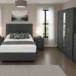 Complete Luxury Furniture Suite – Double Bed with 5 Door Wardrobe, Five Drawer Chest & Two Matching Bed Side Tables
