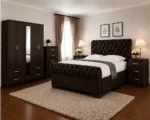 Luxury Master Bedroom Set – Double Bed with 5 Door Wardrobe, Full Length Mirror, Four Bottom Drawers & Two Bed Side Tables - Image 5