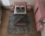 Complete Double Bed Furniture Set – Five Door Wardrobe Featuring Full Length Mirror & Four Drawers – Chest of Five Drawers with 2 Bed Side Tables - Image 3