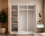 Modern 3 Door Wardrobe with Hanging Rail & Shelving Storage - Image 3