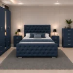 Complete Double Bed Furniture Package - Five Door Wardrobe With Four Drawer - Chest of Five Drawers With Two Bed Side Table