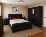 Complete Double Bed Furniture Package - five Door Wardrobe With Four Drawer - Chest of Five Drawers With Two Bed Side Table - Image 3