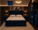 Complete Double Bed Package - 2 Door Mirror Wardrobe With Bottom Drawer - Five Drawer Chest - Bedside Table Set - Image 4