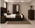 Complete Bedroom Storage Solution - Double Bed - 2 Door Mirror Wardrobe - Five Drawer Chest - Two Bedside Tables - Image 3