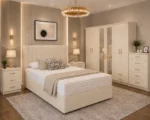 Complete Bedroom Furniture Set - King Size Bed - Six Door Wardrobe - Five Drawer Chest - Two Nightstands - Image 2