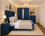 Complete Bedroom Furniture Set – With Five Door Wardrobe With One Long Mirror - Chest of Five Drawers With Two Bed Side Table - Image 3