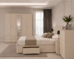 Premium Bedroom Essentials - Double Bed - Five Door Wardrobe With Dual Mirrors And Storage Drawers - Two Bedside Tables - Image 4