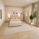 Complete Home Bedroom Collection - Four Door Wardrobe With Two Mirrors - Four Bottom Drawers - Double Bed