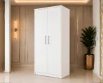 Premium Bedroom 2 Door Wardrobe – Stylish & Durable with white colors - Image 3