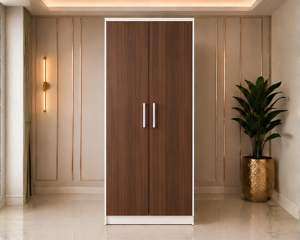Designer Double Door Cabinet (17) Luxury 2 Door Wardrobe with Spacious Storage - Luxury Two Door Storage Closet - Image 1