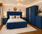 Complete Bedroom Furniture Set – With Five Door Wardrobe With One Long Mirror - Chest of Five Drawers With Two Bed Side Table - Image 5