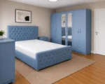 Premium Wooden Double Bed Set - Six Door Wardrobe With Four Drawer - Chest of Five Drawers With Two Bed Side Table - Image 3