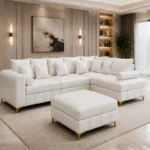 Premium 4 Seater L Shape Sofa – Luxury Leather Finish