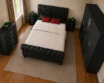 Complete Double Bed Furniture Package - five Door Wardrobe With Four Drawer - Chest of Five Drawers With Two Bed Side Table - Image 4