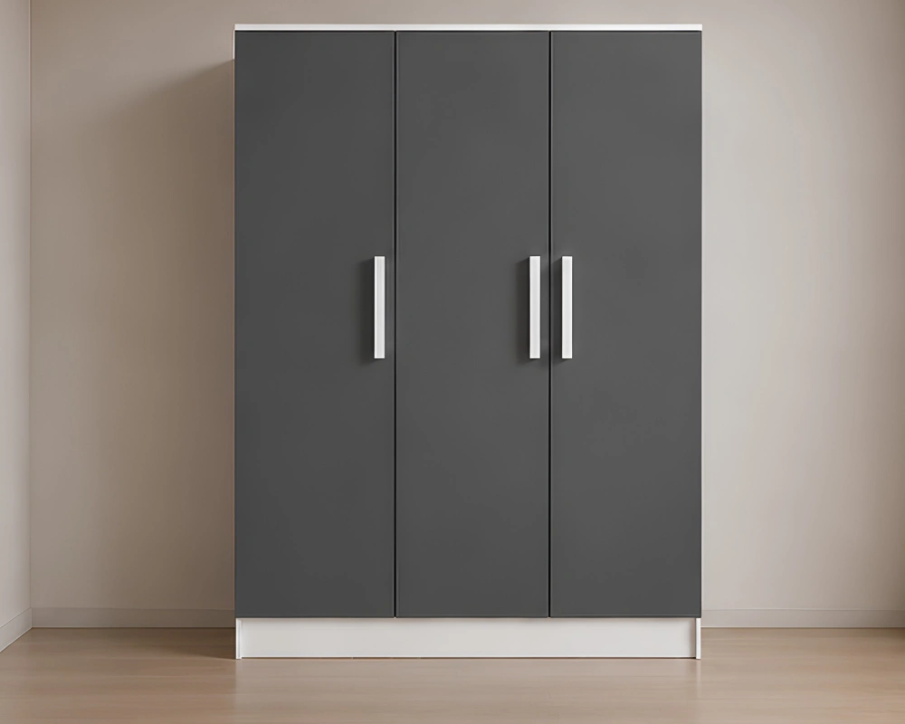 Elegant Dark Grey 3 Door Wardrobe – Spacious Bedroom Storage Cabinet Modern 3 Door Wardrobe with Spacious Storage - Stylish 3 Door Wardrobe for Bedroom - Image 1