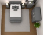 Modern Home Bedroom Set with Double Bed, With Four Door Wardrobe With Two Mirrors - Chest of Five Drawers With Two Bed Side Table - Image 4