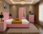 Modern King Size Bedroom Suite - 2 Door Mirror Wardrobe With Bottom Drawer - Chest of Five Drawers - Two Bedside Tables - Image 2
