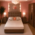 Modern Bedroom Furniture Set - King Size Bed - 2 Door Mirror Wardrobe With Bottom Drawer - Five Drawer Chest - Two Bedside Tables