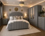 Premium King Size Bedroom Set with 4 Door Wardrobe With Four Drawer - Chest of Five Drawers With Two Bed Side Table - Image 3