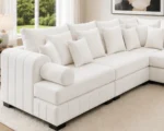 Lilly Modern 5 Seater Corner Sofa - White Lilly 5 Seater Corner Sofa - Image 3
