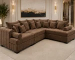 Lilly Brown 5 Seater Corner Sofa - Lilly Elegant Corner Sofa