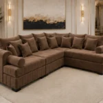 Lilly Brown 5 Seater Corner Sofa - Lilly Elegant Corner Sofa