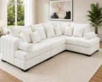 Lilly Modern 5 Seater Corner Sofa - White Lilly 5 Seater Corner Sofa - Image 4