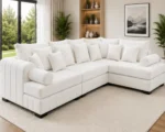 Lilly Modern 5 Seater Corner Sofa - White Lilly 5 Seater Corner Sofa - Image 2