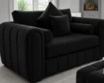 Luxury Black Velvet Sofa Set 3+2 Seater – Premium Modern Living Room Furniture - Image 3