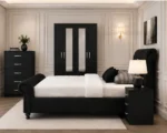 Modern Bedroom Collection with four Door Wardrobe With Four Drawer - Chest of Five Drawers With Two Bed Side Table - Image 3