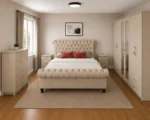 Double Bed Bedroom Furniture Collection - Six Door Wardrobe With Four Drawer - Chest of Five Drawers With Two Bed Side Table - Image 5