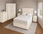 Luxury Master Double Bed Set - three Door Wardrobe With Four Drawer - Chest of Five Drawers With Two Bed Side Table - Image 3
