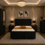 Premium Home Bedroom Set - King Size Bed - Two Door Wardrobe With Mirror - Five Drawer Chest - Two Bedside Tables