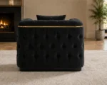 Madrid Black Armchair – Luxury Chesterfield Accent Chair with Gold Accents | UK - Image 5