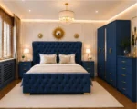 Luxury Double Bed Furniture Set – Five Door Wardrobe with Full Length Mirror & Four Bottom Drawers – Chest of Five Drawers with Two Bed Side Tables - Image 3