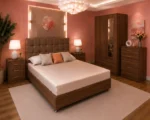 Modern Bedroom Furniture Set - King Size Bed - 2 Door Mirror Wardrobe With Bottom Drawer - Five Drawer Chest - Two Bedside Tables - Image 5