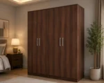 Modern 4 Door Wooden Wardrobe – Large Bedroom Storage Cabinet - Image 4