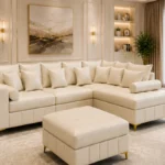 Lilly L shape sofa - Lilly 4 seater sofa with off white colour