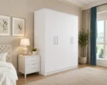 Modern White 4 Door Wardrobe – Spacious Bedroom Storage Cabinet - Image 2