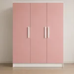 3 Door Pink Wardrobe - Stylish Modern Wardrobe for Bedroom - 3 Door Storage Cabinet