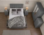 Storage Grey Bedroom Furniture Set - 3 Door Wardrobe with Drawer Bed, Bed Side tables & Chest of drawers - Image 4