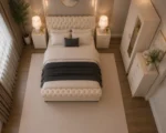 Bedroom Furniture Bundle - Double Bed - Two Door Mirror Wardrobe - Five Drawer Chest - Two Bedside Tables