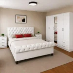 Luxury Double Bed Furniture Set - Six Door Wardrobe With Four Drawer - Chest of Five Drawers With Two Bed Side Table